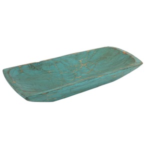 Tazón Decorativo de Madera Hecho a Mano, Estilo Vintage con Esmalte Turquesa Craquelado, Plato Decorativo para Servir, Ideal para Regalo - Product Image 6