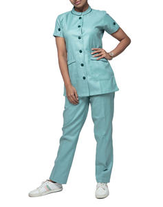 Tenues médicales OEM en polyester et élasthanne, unisexes, à manches courtes, uniformes d'hôpital personnalisés pour l'été - Product Image 1