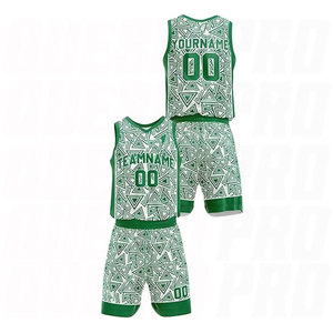 Uniforme de Baloncesto Profesional de Secado Rápido con Logotipo Personalizado Triángulo Verde, Conjunto de Camiseta y Pantalones Cortos Deportivos Transpirables y Resistentes al Desgaste - Product Image 3