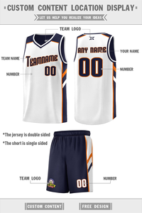Ensemble d'uniformes de basketball orange personnalisés, maillot et short sublimés, bande latérale sur la poitrine, nom et numéro de l'équipe, vente en gros - Product Image 3