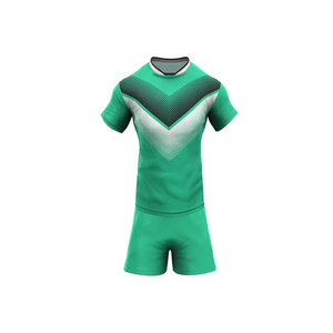 Uniforme de rugby pour hommes de haute qualité chemise de rugby en coton et polyester à séchage rapide avec impression par sublimation de logo personnalisé ensembles de shorts personnalisés - Product Image 3