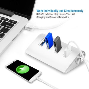 Hub USB 3.0 en aluminium à 4 ports, extension 5 Gbps avec transmission haute vitesse de fichiers, vidéos et données - Product Image 5