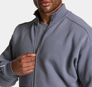 เสื้อผ้าผู้ชายคุณภาพสูง ทรงหลวม คอตั้ง ผ้าฝ้ายหนา 100% ระบายอากาศได้ดี แห้งเร็ว เหมาะสำหรับออกกำลังกาย ฟิตเนส วิ่ง เล่นกีฬา สตรีทแวร์ - Product Image 3