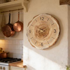 Reloj de Pared Inspirado en Anillos de Árbol, Decoración Silenciosa de Estilo Rústico - Product Image 3