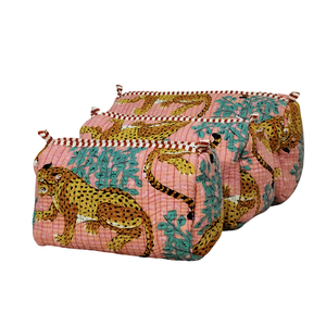 Lot de 3 pochettes matelassées léopard rose à imprimé bloc durable - Product Image 3