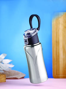 Anax 500 mL Stainless Steel Tumbler Water <b>Bottle</b> Flip Lid <b>Sipper</b> Cup Portable Silver Travel Drinkware - Product Image 3