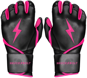 Custom Logo Design Premium Split Leather Durable Lightweight Baseball Batting Gloves <b>Snap</b> Closure Professional Bruce Bolt - Product Image 5