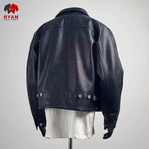 Veste en cuir pour homme de haute qualité, marque personnalisée, couleur unie, design moderne, services OEM ODM - Product Image 2