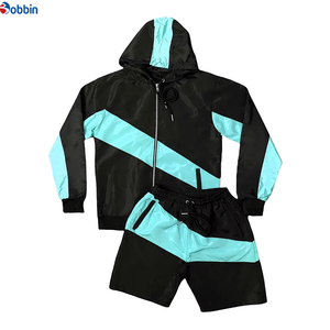 Comfortable Custom Men's Windbreaker Short Sets Breathable Windbreaker Nylon Tracksuit Set Solid Summer Short Set Unisex - Product Image 3