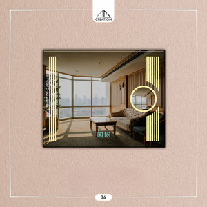 Miroir grossissant LED bicolore avec fonction anti-buée, interrupteur tactile, sans cadre, décoration artistique, écologique, léger, anti-buée - Product Image 5