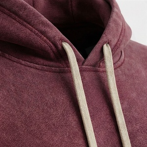 Men's <b>Maroon</b> Hooded Tracksuit Full Sleeve Solid Color Casual Sweatshirt and Joggers Set with Drawstring Pockets Regular Fit - Product Image 4