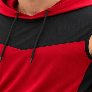 เสื้อกล้ามมีฮู้ดสำหรับผู้ชาย - ดีไซน์โดดเด่น ระบายอากาศได้ดี แห้งเร็ว เป็นมิตรกับสิ่งแวดล้อม เหมาะสำหรับการออกกำลังกาย เพาะกาย วิ่ง ผ้าเนื้อยืดหยุ่น ใส่สบายในฤดูร้อน - Product Image 6