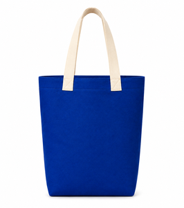 Sac fourre-tout en jute bleu avec poignées beiges, imprimé floral, grand format, réutilisable pour la plage, les voyages, le quotidien et le shopping - Product Image 3