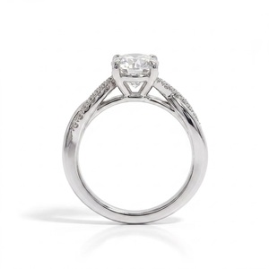 Anillo de Boda Trenzado de Platino 950 con Diamantes de Laboratorio IGI Certificados HPHT de 2.22CT, Anillo de Eternidad de Media Aro E Color VS, Anillo de Moda - Product Image 4