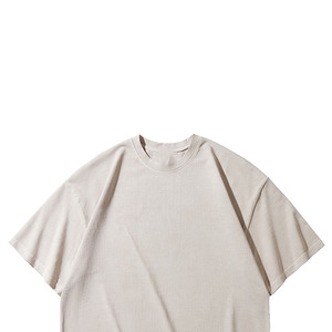 Camiseta de Cuello Redondo de Algodón Tejido Lavado Estilo Retro para Hombre, Efecto Vintage, Corte Regular, Ecológica, para Moda Urbana Diaria - Product Image 5