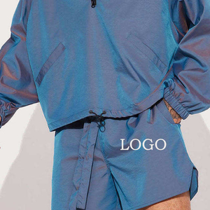 Ensemble de survêtement coupe-vent léger pour homme en nylon 100% avec veste zippée et pantalon de jogging élastique, personnalisable OEM, vêtements de sport et streetwear - Product Image 5