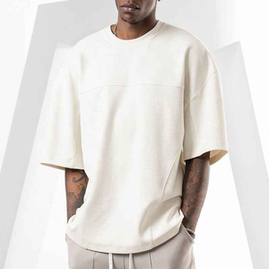 T-shirts 100% coton à col rond pour hommes, haute qualité, grande taille, jersey court tricoté, imprimé numérique, respirant, surdimensionné, 200g, style streetwear - Product Image 1