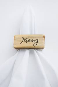 Custom Wooden Napkin <b>Rings</b> Laser Engraved <b>Name</b> Place Setting Table Decor Wedding Party Favor - Product Image 2