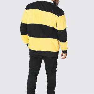 Camisetas de Rugby de Manga Larga Personalizadas de Alta Calidad para Hombre, Tela Cómoda, Color Negro y Amarillo, Tallas Grandes, Camisetas Polo para Hombre - Product Image 3
