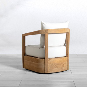 Silla Telluride de Christopher Knight Home con Acabado en Madera de Teca Natural, Cojín Blanco, Diseño Moderno y Ecológico - Product Image 5