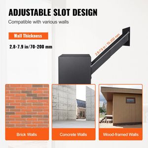 Cassetta postale in acciaio resistente attraverso la parete con lucchetto a combinazione 13 \ "nero 13x7x17 \" Drop Box portachiavi - Product Image 6