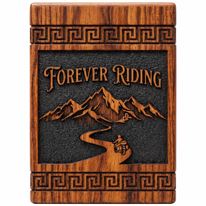 Wooden Motorcycle <b>Memorial</b> Urn Forever Riding Keepsake Cremation Urn Custom Name Engraved Remembrance <b>Gift</b> - Product Image 1
