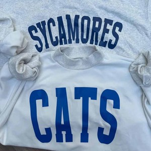 Uri Cheerleading Custom Ladies <b>Mock</b> <b>Neck</b> Sweatshirt Leopard Print Polka Dot Tackle Twill Chenille Patch - Product Image 2