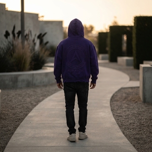 Sweat à capuche personnalisé pour homme, violet, en molleton épais délavé, coupe oversize, effet vieilli, avec logo en relief, style streetwear, OEM ODM - Product Image 6