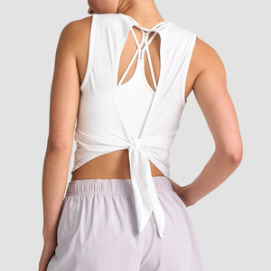 Nueva Camiseta Deportiva para Mujer, Diseño de Espalda Descubierta, Ajuste al Cuerpo, Alta Elasticidad, Poliéster y Spandex, Transpirable, Personalizable - Product Image 2