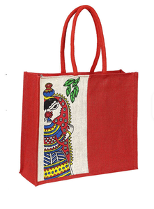 Grand sac fourre-tout de plage en jute écologique avec poignées en coton doux et option d'impression personnalisée - Product Image 6