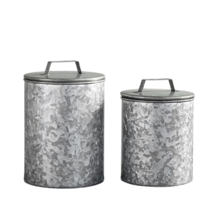 Conteneur de rangement pour sel et épices au design simple, prix abordable, aspect vintage, boîte galvanisée, usage domestique en cuisine - Product Image 1