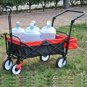 Carrello Pieghevole Multiuso per Esterni, Robusto Carrello da Giardino Portatile con Portabevande e Maniglie Regolabili, Carrello da Campeggio - Product Image 2