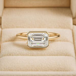 Anillo de Compromiso con Diamante Cultivado en Laboratorio East West, Oro Sólido de 14K - Product Image 1