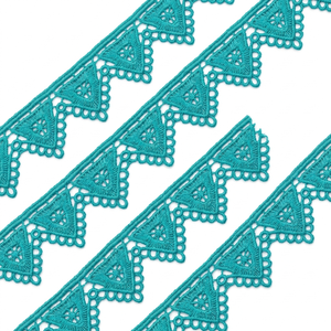 Ribete de encaje guipur de lujo al por mayor, color verde azulado, 10 mm, 20 metros, embalaje ecológico, bordes para escote, ropa infantil, manualidades, costura, decoración DIY - Product Image 2