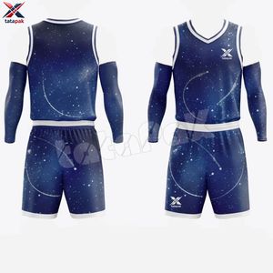 Ensemble de maillot de basket-ball sublimé Tatapak, col en V, sans manches, vêtements de sport respirants pour adultes, toutes saisons - Product Image 2