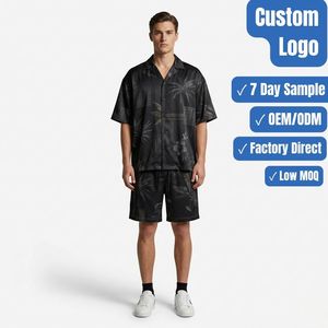 ชุดเสื้อและกางเกงขาสั้นลำลองสำหรับผู้ชายแบบกำหนดเอง รับผลิตแบบ OEM ODM แบรนด์ส่วนตัว ผู้ผลิตชุดลำลอง - Product Image 1
