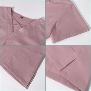 ชุดยูนิฟอร์มพนักงานโรงพยาบาลสัตว์แบบขายส่ง ราคาส่ง เสื้อผ้าเดนิมแบบสวมใส่สบาย สีพื้น ชุดผ่าตัด มีกระเป๋าหลายช่อง คอวี แบบมีเข็ม - Product Image 2