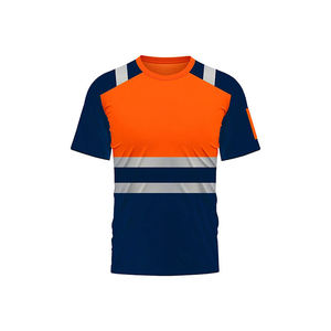 Camiseta de Trabajo de Manga Corta Personalizada de Poliéster Antiestático de Secado Rápido, Uniforme de Trabajo de Alta Visibilidad con Reflectores de Seguridad - Product Image 2