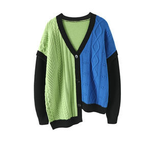 Cárdigan Varsity con Cuello en V para Hombre, Transpirable, a Rayas, de Punto, con Botones, para Equipos Escolares - Product Image 4