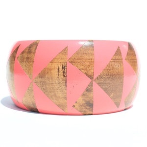 <b>Boho</b> Style Hand-Painted Wooden <b>Bracelet</b> Unique Fashion Jewelry with Unique Shape - Product Image 5