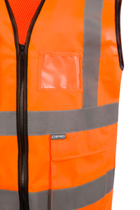 Gilet de sécurité réfléchissant personnalisé haute visibilité, léger, en polyester, pour le travail de construction - Product Image 5