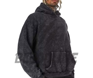 Men's Oversized <b>Tie</b>-<b>Dye</b> Hooded <b>Sweatshirt</b> Regular Sleeve French Terry Cotton Autumn Wear - Product Image 4
