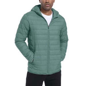 Breathable Lightweight Mens Puffer Nylon Wind Breaker <b>Jacket</b> Ripstop Quick Dry Hooded Waterproof Windbreaker Down Coat - Product Image 1