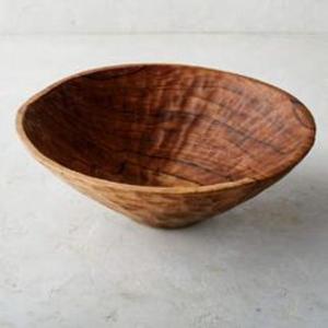 Grand saladier en bois de luxe, rond, en bois naturel, pour hôtel et restaurant - Product Image 1