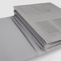 Carpeta de Cuero Gris Clásica para Documentos, Tipo Acordeón
