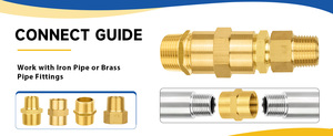 Acoplamiento para tuberías, acoplador hexagonal hembra de 1/2” NPT a 1/2” NPT para accesorios de tuberías de plomería doméstica AOL-014 (SAE) # 130138) - Product Image 5