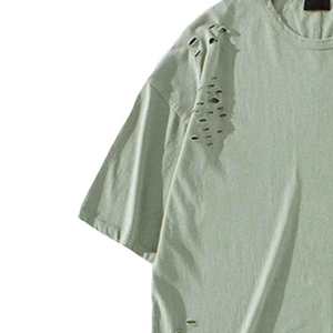 T-shirt en coton 100% délavé pour homme, coupe ample, logo personnalisé, style streetwear, lourd, lavable, très demandé. - Product Image 2