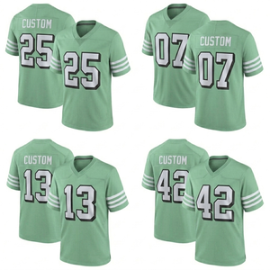 Premium Quality Custom American Football Jersey Printed Breathable Short Sleeve V-Neck Summer Anti-Bacterial Wholesale <b>Athletic</b> - Product Image 1