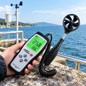 Anémomètre numérique AS836 pour les tests |   Anémomètre thermique portable avec affichage de la température sur écran LCD pour la mesure du débit d'air - Product Image 2