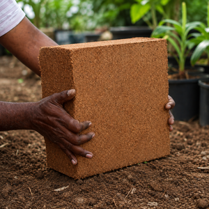 Bloc de coco peat 5 kg Inde, faible teneur en EC, tourbe de coco tamponnée pour hydroponie, jardinage, culture de fraises et tomates, 75-100L, écologique - Product Image 1